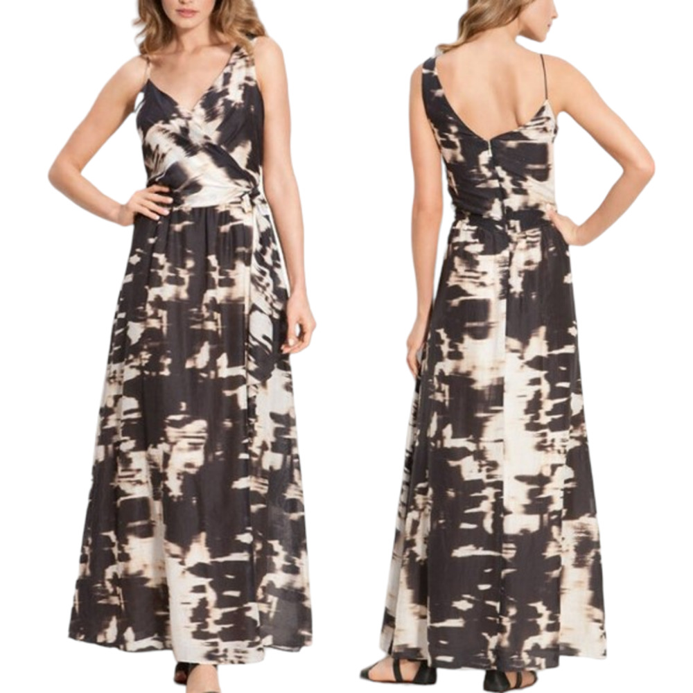 SUZI CHIN for Maggy Boutique Camilla Brown Tie Dye Sleeveless Tank Maxi‎ Dress 4